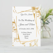 Elegante trouwkaart, goud marmer kaart (Staand voorkant)