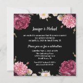 Elegante trouwkaart in bordeauxrood en roze feestdagenkaart (Achterkant)