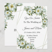 Elegante trouwkaart, kaart (Voorkant / Achterkant)