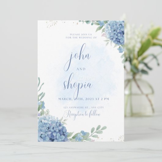 Elegante trouwkaart kaart (Staand voorkant)