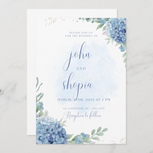 Elegante trouwkaart kaart (Voorkant / Achterkant)