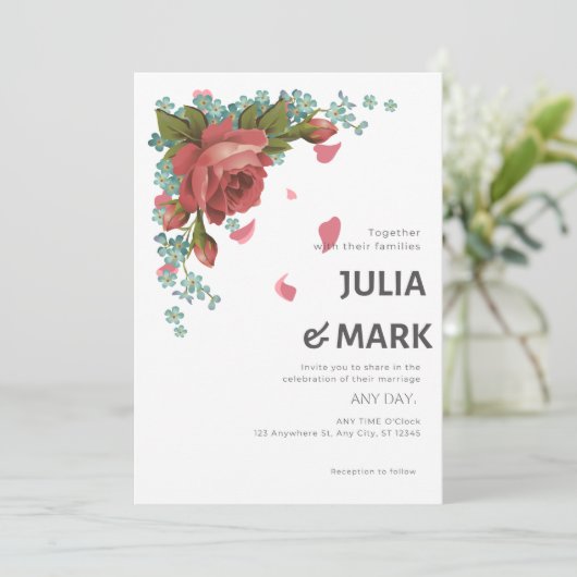 Elegante trouwkaart kaart (Staand voorkant)