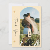 Elegante trouwkaart met 3 foto's om te bedanken kaart (Voorkant)