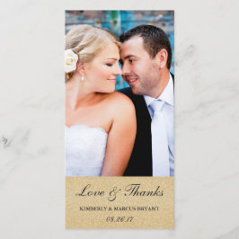 Elegante trouwkaart met bedank foto / Champagne Bedankkaart