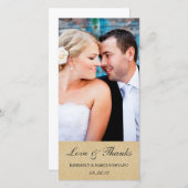 Elegante trouwkaart met bedank foto / Champagne Bedankkaart (Voorkant / Achterkant)