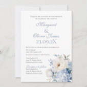 Elegante Trouwkaart met Bloemen Kaart (Voorkant)