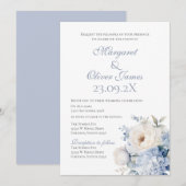 Elegante Trouwkaart met Bloemen Kaart (Voorkant / Achterkant)