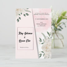 Elegante Trouwkaart met Bloemenmotief