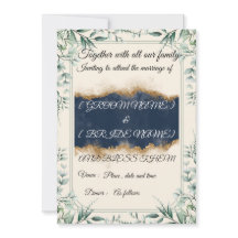 Elegante Trouwkaart met Bloemrijke Rand | 