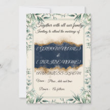 Elegante Trouwkaart met Bloemrijke Rand | 