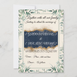 Elegante Trouwkaart met Bloemrijke Rand | Kaart