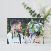 Elegante trouwkaart met dankbetuiging kaart (Staand voorkant)