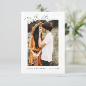 Elegante Trouwkaart Met Foto Minimalistisch Save The Date (Staand voorkant)