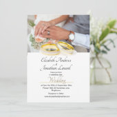 Elegante trouwkaart met gouden kleur en eenvoudig  kaart (Staand voorkant)