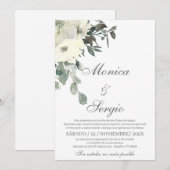 Elegante Trouwkaart met Groene Accenten in het Spa Kaart (Voorkant / Achterkant)