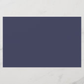 Elegante Trouwkaart met Navy Blauwe en Ivoren Bloe (Achterkant)