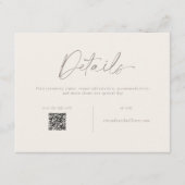 Elegante trouwkaart met QR-code Kaart (Voorkant)