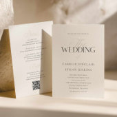Elegante Trouwkaart met QR-code Uitnodiging