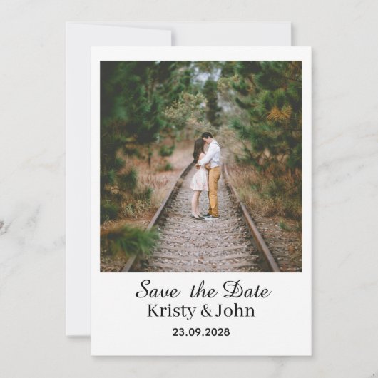 Elegante Trouwkaart met "Save the Date" Save The Date (Voorkant)