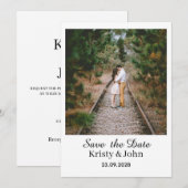 Elegante Trouwkaart met "Save the Date" Save The Date (Voorkant / Achterkant)