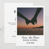 Elegante Trouwkaart met "Save the Date" Save The Date (Voorkant / Achterkant)