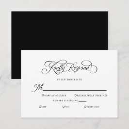 Elegante Trouwkaart met Uitnodiging tot Antwoord i