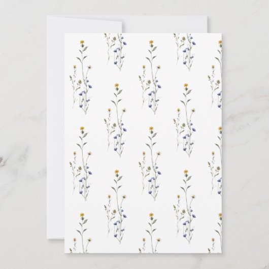 Elegante Trouwkaart met Wilde Bloemen Kaart (Achterkant)