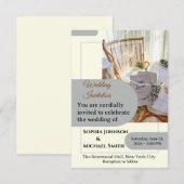 Elegante Trouwkaart – Minimal Botanica RSVP Kaartje (Voorkant / Achterkant)
