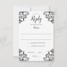 Elegante Trouwkaart | Nadine (Zwart)