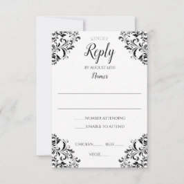 Elegante Trouwkaart | Nadine (Zwart) Kaart