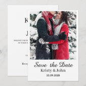 Elegante trouwkaart om de datum te reserveren save the date (Voorkant / Achterkant)