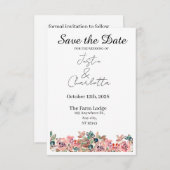Elegante Trouwkaart om de datum te reserveren Save The Date (Voorkant / Achterkant)