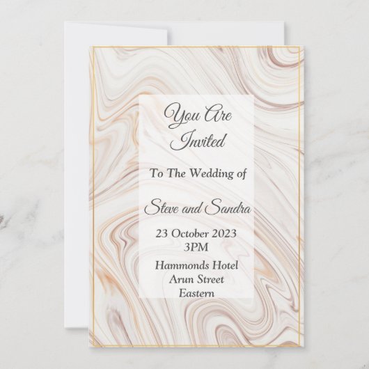 Elegante trouwkaart, roze marmer kaart (Voorkant)