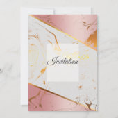 Elegante trouwkaart, roze marmer kaart (Achterkant)