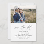 Elegante trouwkaart 'Save the Date' foto minimalis Save The Date (Achterkant)