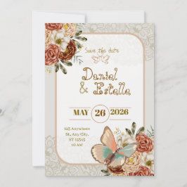 Elegante trouwkaart 'save the date' kaart