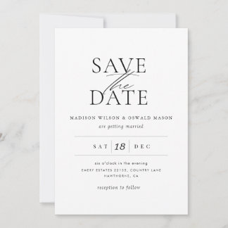 Elegante Trouwkaart Save the Date Klassiek Kaart