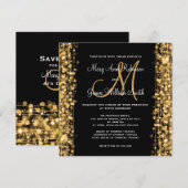 Elegante Trouwkaart 'Save The Date' met Glitters G Kaart (Voorkant / Achterkant)