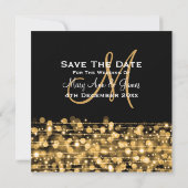 Elegante Trouwkaart 'Save The Date' met Glitters G Kaart (Achterkant)