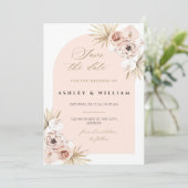 Elegante trouwkaart 'save the date' uitnodiging te (Staand voorkant)