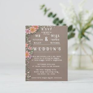 Elegante trouwkaart sets met bloemmotief briefkaart