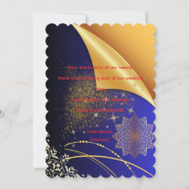 Elegante trouwkaart sjabloon voor dankbetuiging kaart