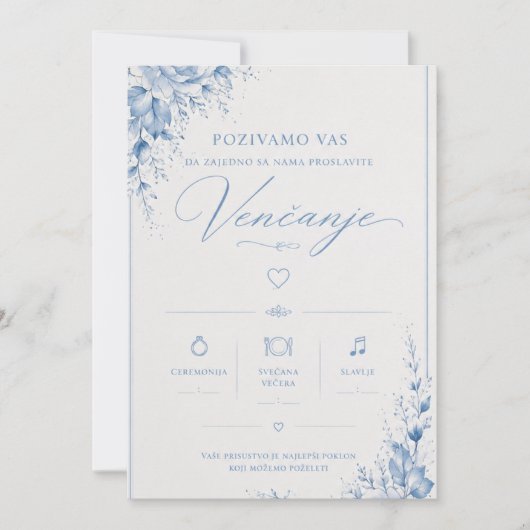 Elegante trouwkaart uitnodiging (Voorkant)