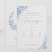 Elegante trouwkaart uitnodiging (Voorkant / Achterkant)