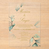 Elegante trouwkaart van acryl in het Spaans Acryl Uitnodigingen (Voorkant)