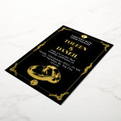 Elegante trouwkaart zwart en goud folie folie uitnodiging (Gedraaid)