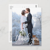 Elegante trouwkaarten bruid bruidegom foto briefkaart (Voorkant / Achterkant)