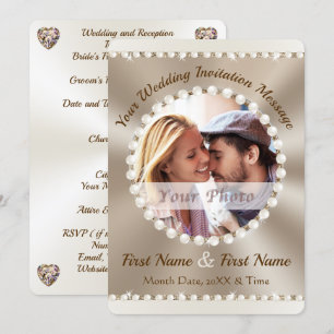 Elegante trouwkaarten met foto, of Verwijderen Kaart