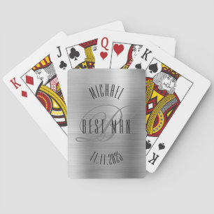Elegante Trouwkaarten met Monogram voor de Getuige Pokerkaarten