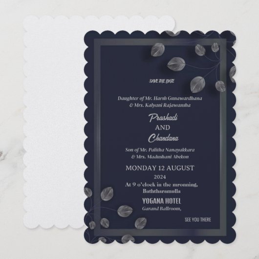 Elegante trouwkaarten save the date (Voorkant / Achterkant)